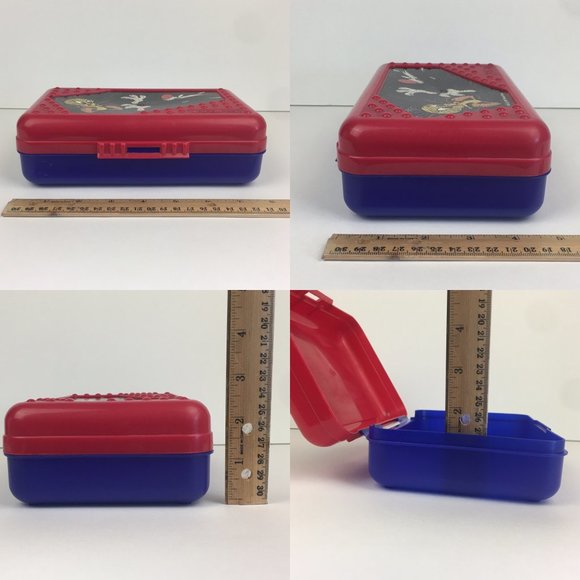 Vtg 1997 Spacemaker Plastic Pencil Box Case Looney Tunes Tweety Sylvester School - Picture 3 of 13